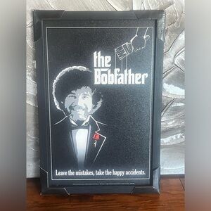 New "The Bobfather" Bob Ross‎ & The Godfather Film Black Framed Parody Art Piece